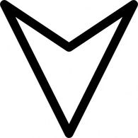 Head Outline Arrow Down Plain