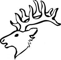 Objects - Head Outline Deer Horns Animal Antlers 