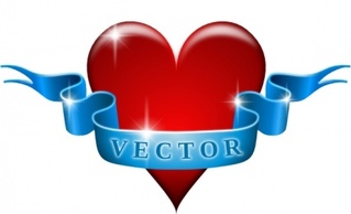 Objects - Heart And Ribbon clip art 