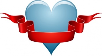 Objects - Heart Ribbon clip art 