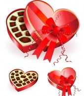 Objects - Heart shaped red chocolates box 