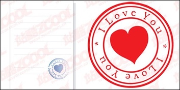 Heart-shaped seal material vector