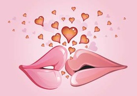 Objects - Hearts and sexy lips vector 