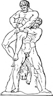 Sports - Heracles And Antaios clip art 