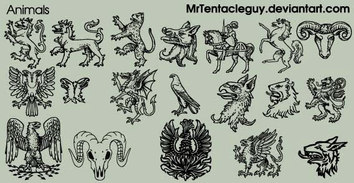 Animals - Heraldic animals vector 