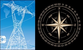 Objects - High-voltage wire racks and compass vector material 