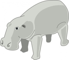 Animals - Hippopotamus clip art 