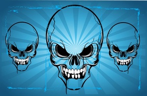 Grunge - Horror Skulls Vector Art 