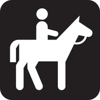 Horse Back Riding Rental Guided Tour Black clip art