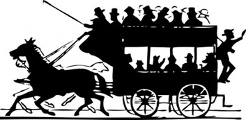 Animals - Horse Drawn Doubledecker clip art 