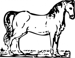 Animals - Horse Woodcut clip art 