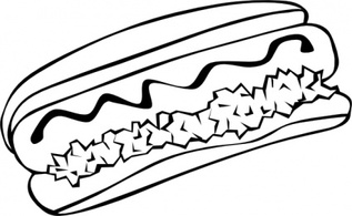 Hot Dog (b And W) clip art 