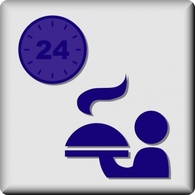 Hotel Icon 24 Hour Room Service clip art