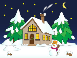 Holiday & Seasonal - House with Snow Vector 