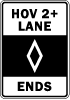 Hov 2+ Lane Ends 