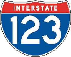 Interstate 123 Sign Board Vector Preview