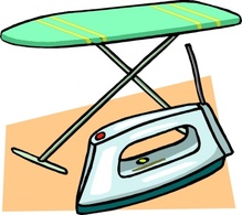 Objects - Ironing Board And Iron clip art 