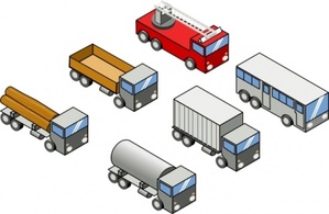 Transportation - Isometric Vehicles clip art 