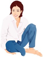 Human - Jeans Girl Vector 25 