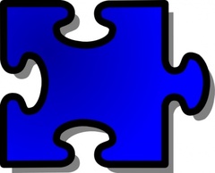 Objects - Jigsaw Blue clip art 