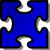 Objects - Jigsaw Blue clip art 