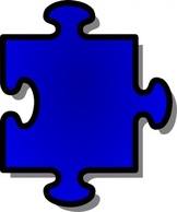 Shapes - Jigsaw Blue clip art 