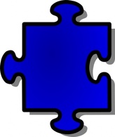 Objects - Jigsaw Blue Puzzle Piece clip art 