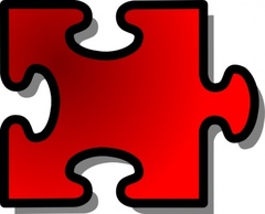 Objects - Jigsaw Red 10 clip art 