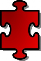 Shapes - Jigsaw Red 10 clip art 