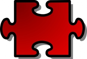 Jigsaw Red 10 clip art