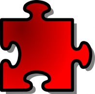 Jigsaw Red 10 clip art