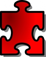 Signs & Symbols - Jigsaw Red 10 clip art 