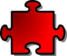 Jigsaw Red 10 clip art