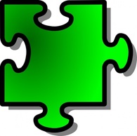 Jigsaw Red 10 clip art