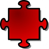 Shapes - Jigsaw Red clip art 