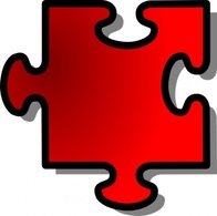 Shapes - Jigsaw Red clip art 