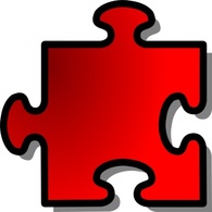 Shapes - Jigsaw Red Piece clip art 