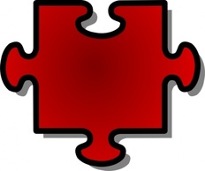 Shapes - Jigsaw Red Puzzle Piece clip art 
