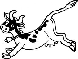 Sports - Jumping Cow clip art 