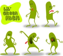 Kablam Lil Green Men clip art Preview