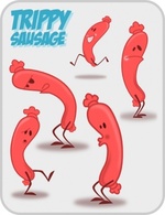 Cartoon - Kablam Trippy Sausage clip art 