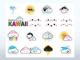 Cartoon - Kawaii Weather Vectors 