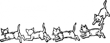 Sports - Kitties Playing Running clip art 