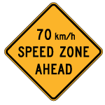 Km Per Hour Speed Zone Sign