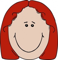 Human - Lady Face Cartoon clip art 