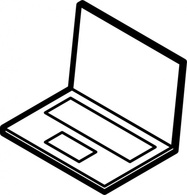 Technology - Laptop Outline clip art 