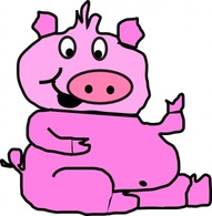 Animals - Laughing Pig clip art 