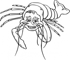 Lauging Lobster clip art 