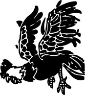 Leaping Rooster clip art Preview