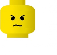 Objects - Lego Smiley Angry clip art 